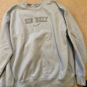 Nike Crewneck sig delt blue large